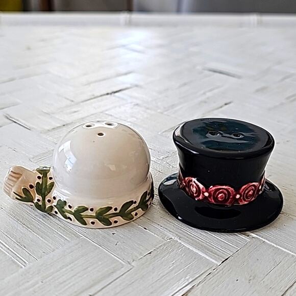 Snowman Head with Scarf and Hat Salt n Pepper Shakers Christmas Winter No Damage - Picture 3 of 5